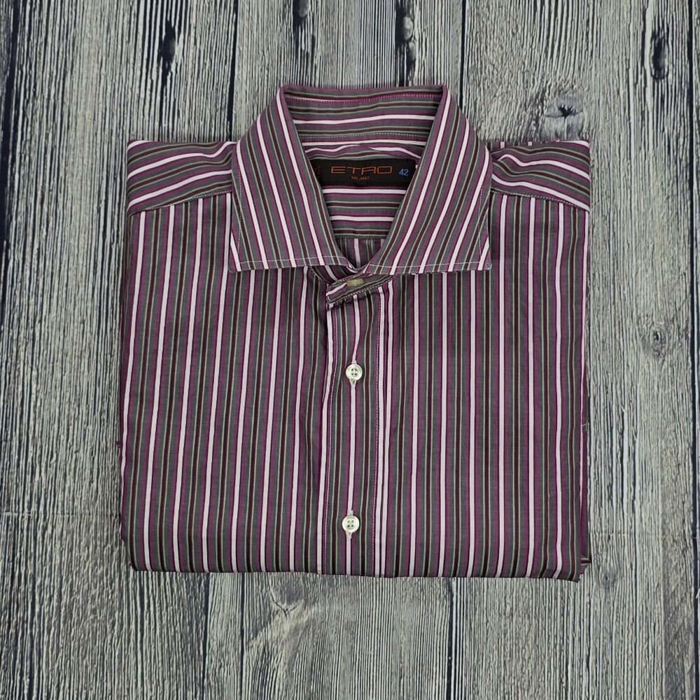ETRO Milano Striped Button Down Shirt